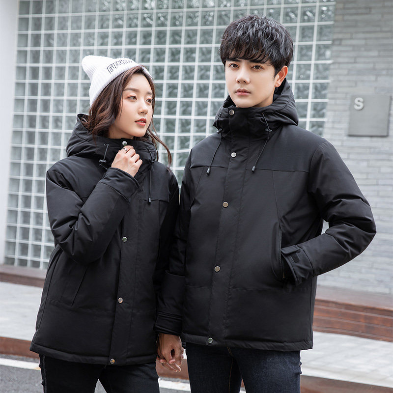 2021年新款情侣装短款羽绒服男女拼接连帽外套潮冬YR9803P140，男装羽绒服，星座1410（原1902A）