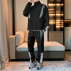 防水拼接套装美式运动套装男春秋机能冲锋衣女夹克外套 TZ563P105图片