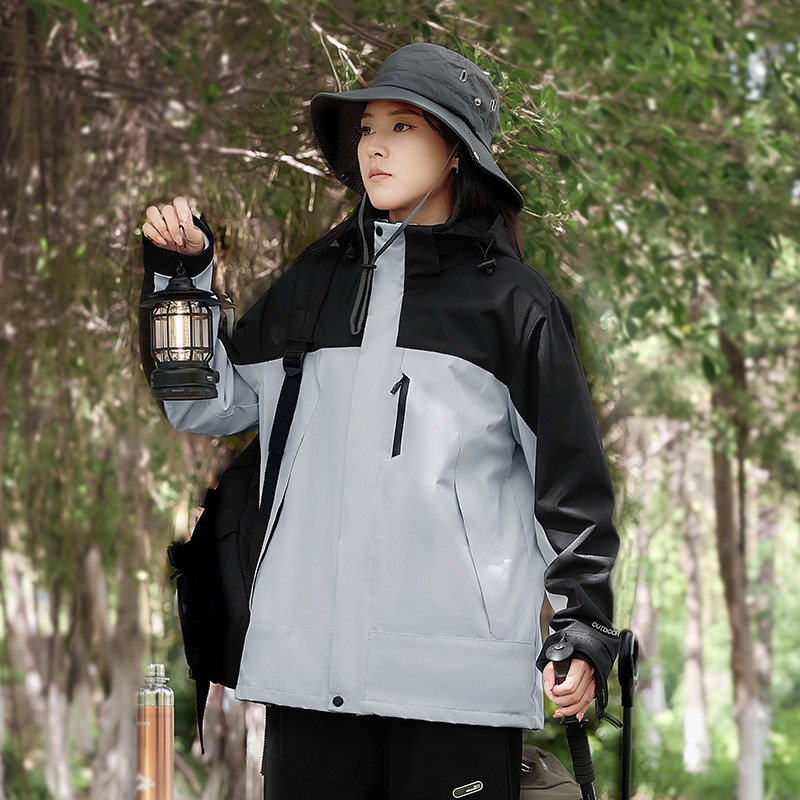 秋冬男女夹克户外三合一情侣冲锋衣可拆卸两件套登山服CF2418P100图片