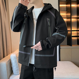 春秋新款男女中性机能口袋连帽防水冲锋潮七彩反光夹克JK2511P80，男装夹克，星座1410（原1902A）