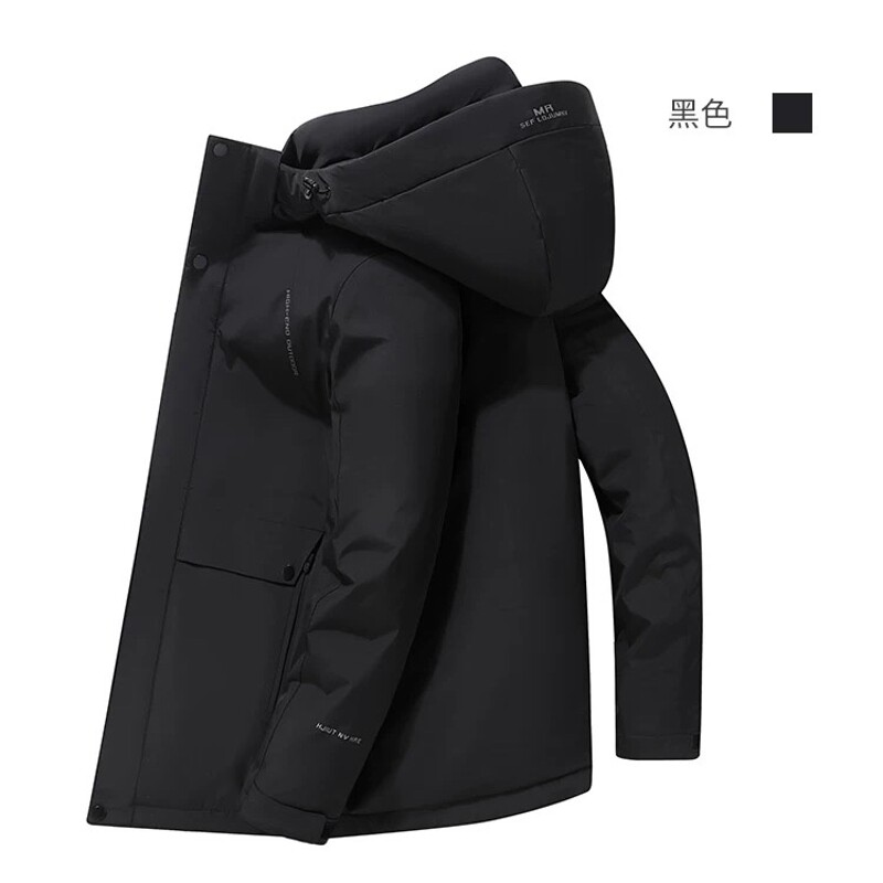羽绒服男中长款连帽中老年爸爸父亲冬装大码保暖外套YR6905P130,男装羽绒服,星座1410（原1902A）