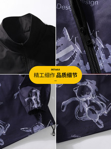 男士外套2024年新款春季港风潮流立领夹克休闲薄款男装 JK2203P70图片