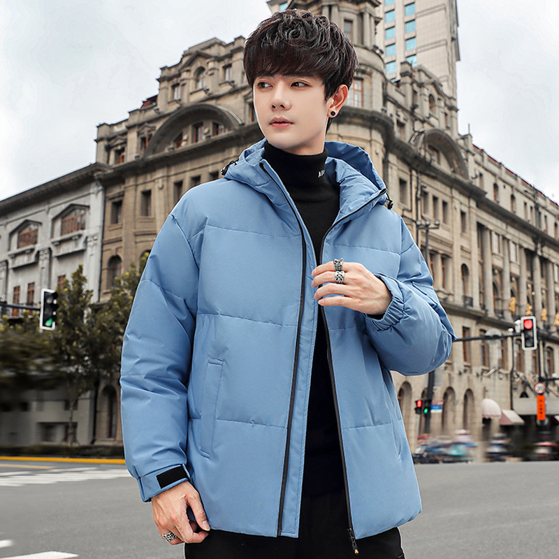 Winter new down jacket men's short youth white duck down warm leisure coat