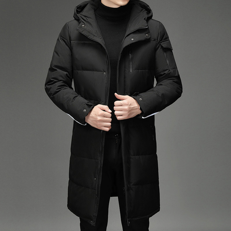 中老年户外羽绒服男外套新工作服装爸爸装长款过膝加厚YR866P100,男装羽绒服,星座1410（原1902A）