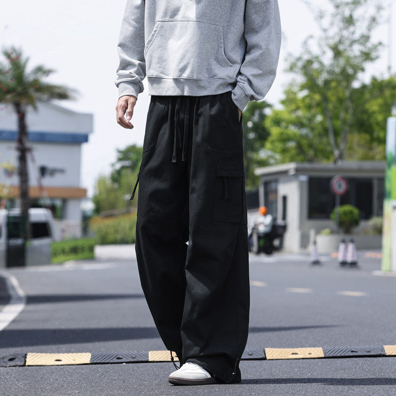 春秋季美式休闲裤男宽松直筒休闲工装潮牌机能户外长裤 K2539P58图片