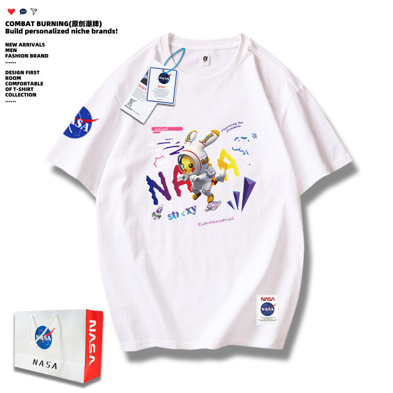 2024夏季皮卡丘男T恤百搭港风简约短袖落肩男潮NA12-NA皮卡丘P38,男装T恤,星座1410（原1902A）