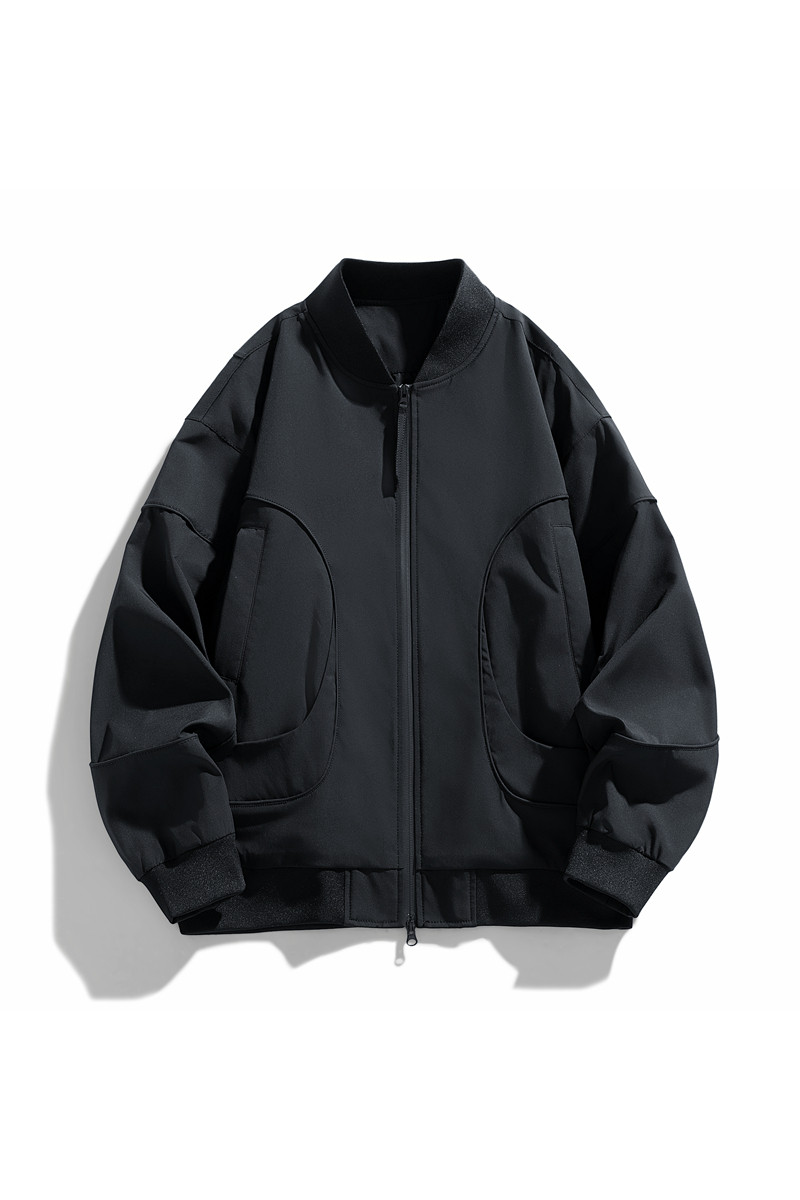 夹克外套男春秋纯色棒球领冲锋上衣痞帅高级感休闲运动服JK218P70,男装夹克,星座1410（原1902A）