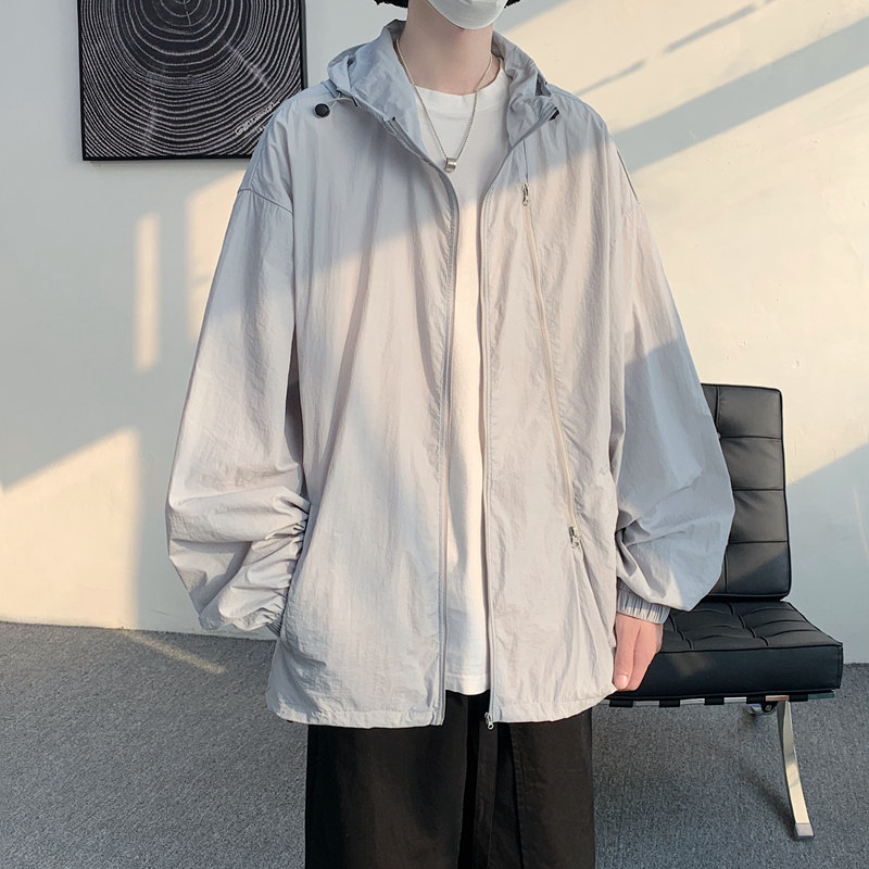 防晒衣男夏季冰丝薄外套学生港风防晒服大码超薄透气皮肤衣F03P48图片