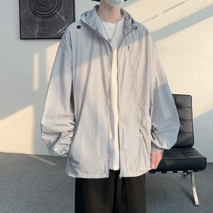 防晒衣男夏季冰丝薄外套学生港风防晒服大码超薄透气皮肤衣F03P48图片