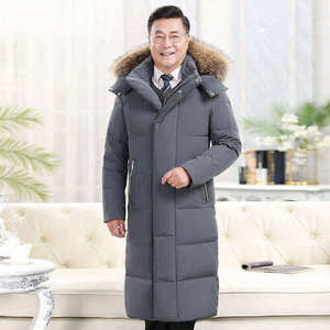 中长款大毛领羽绒服情侣连帽工装羽绒大衣大码外套 YR098-1P130图片