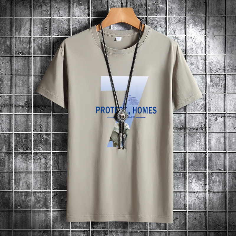 夏季男士短袖t恤潮流宽松潮牌纯棉衣服2021新DT4164-保护地球-P15,男装T恤,星座1410（原1902A）