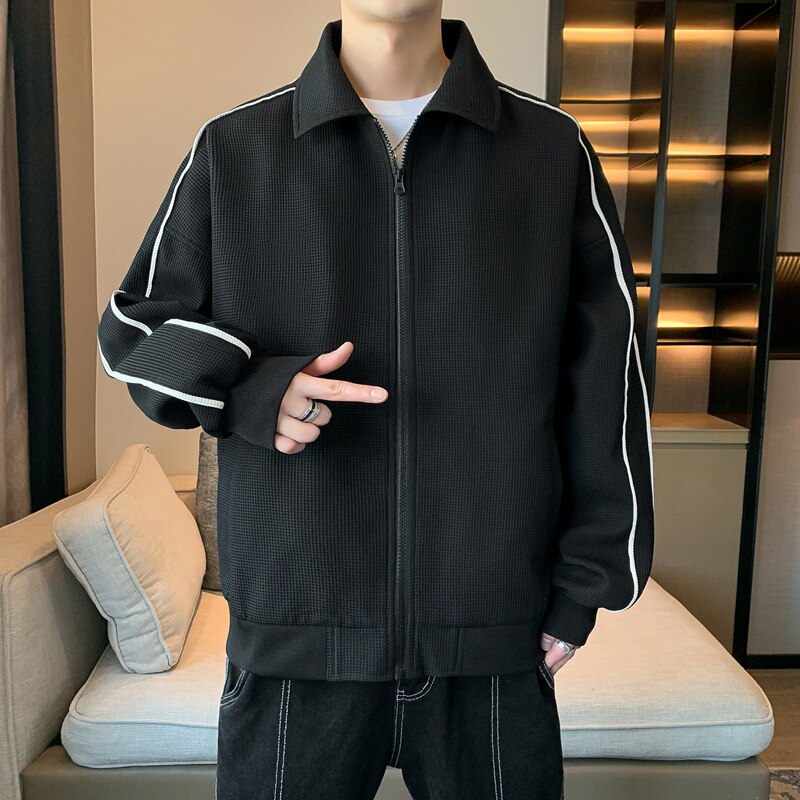 美式街头夹克外套男春秋季情侣华夫格休闲立领女款夹克JK1556P70,男装夹克,星座1410（原1902A）