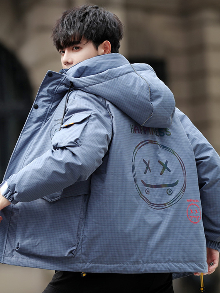 羽绒服男短款反光2021新青少年休闲潮流保暖白鸭绒外套YR9859，男装羽绒服，星座1902A（原星座1216）