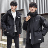 秋冬流行休闲加厚连帽羽绒服男士短款外穿白鸭绒上衣男YR7067P70，男装羽绒服，星座1410（原1902A）