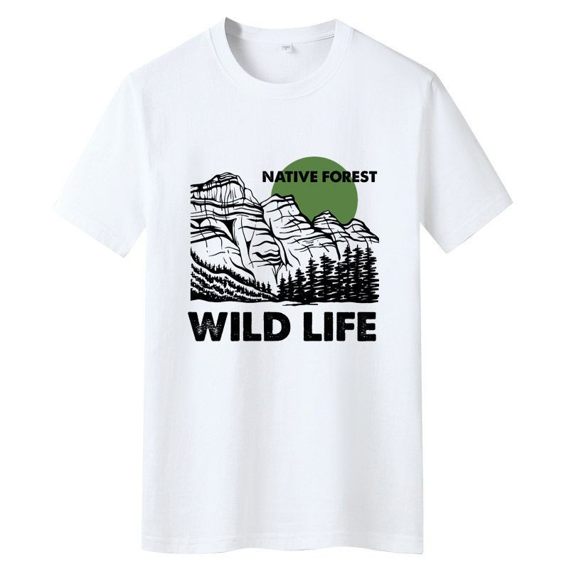 夏季男士短袖t恤潮流潮宽松纯棉T恤2024新款DT4529-WILDLIFE-P15图片