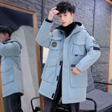 Y06羽绒服男中长款连帽工装长款外套白鸭绒主推有差价.P180，男装羽绒服，星座1410（原1902A）