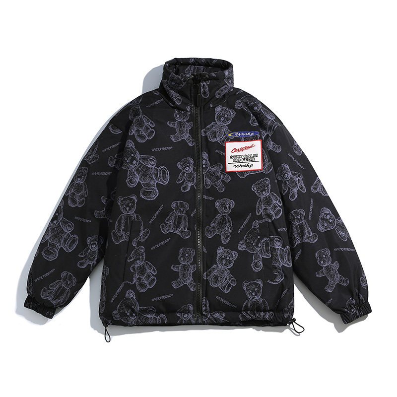 8001冬季爆情侣羽绒服潮牌港风小熊羽绒服青少年外套男YR2115P50,男装羽绒服,星座1410（原1902A）