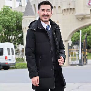 羽绒服男中长款加厚2021新款潮流时尚外套连帽冬季工装YR1617P120图片