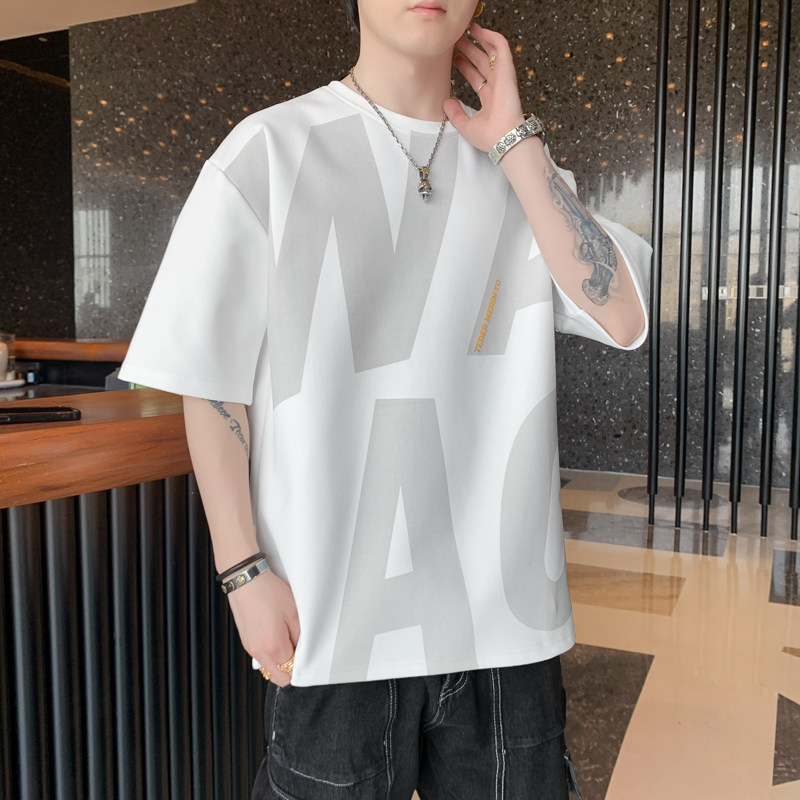 M-8XL大码夏季新款印花潮流男式日系男圆领短袖T恤男装DT6856P20,男装T恤,星座1410（原1902A）