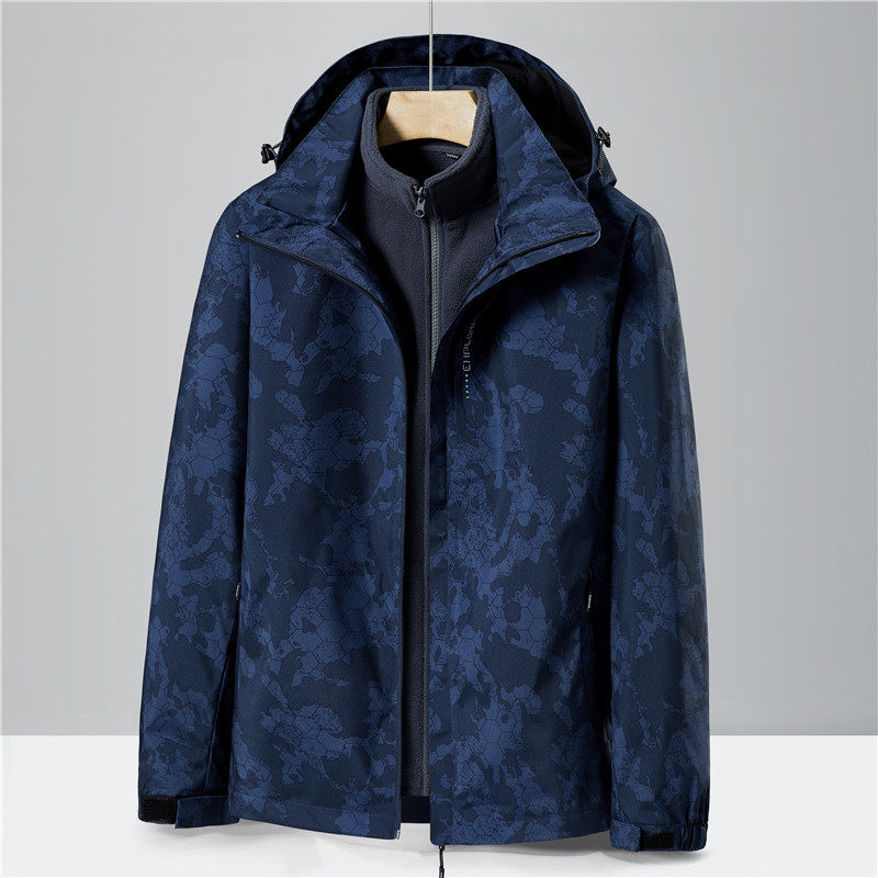 情侣软壳迷彩三合一冲锋衣登山服男女同款防水户外外套CF6299P105,男装夹克,星座1410（原1902A）
