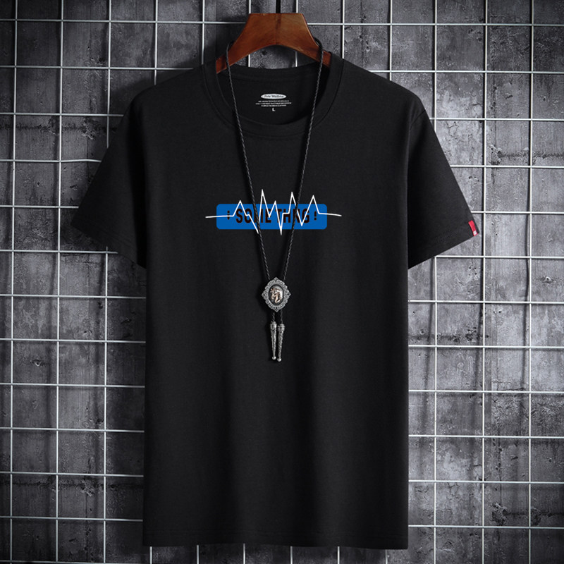 夏季男士短袖t恤潮流青春宽松纯棉衣服新款男装DT2044-心跳-P15图片