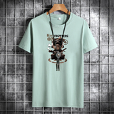 夏季男士短袖t恤潮流潮牌韩纯棉衣服2021新款DT4758-机器猫-P15，男装T恤，星座1410（原1902A）