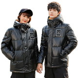 2021羽绒服男短款NY潮流亮面冬季白鸭绒加厚大码连帽外套，男装羽绒服，星座1410（原1902A）