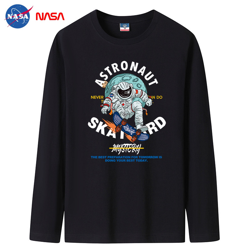 2022NASA新款韩版春秋男士纯棉圆领长袖T恤大码码号标CT6NS05-P18,男装T恤,星座1410（原1902A）