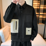麂皮绒外套男士春秋季立领外穿上衣美式复古女潮牌情侣夹克J03P50，男装夹克，星座1410（原1902A）