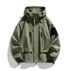 工装外套男士春秋季潮牌连帽上衣服秋冬情侣痞帅女装夹克JK127P82图片