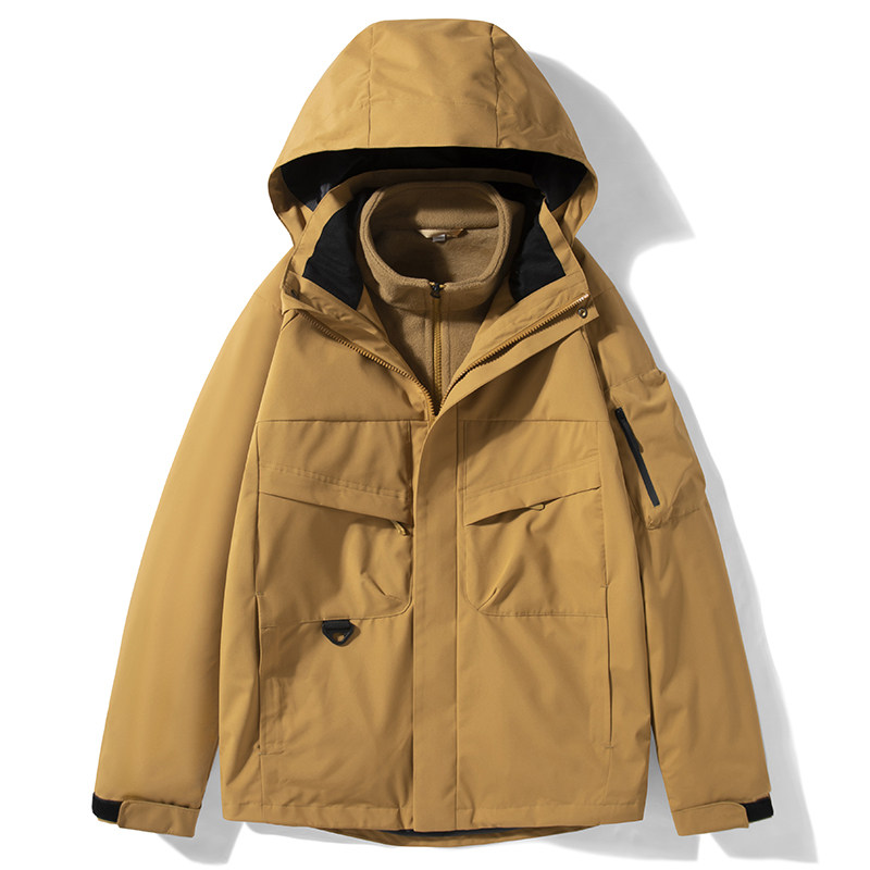 户外秋冬男女冲锋衣三合一可拆卸两件套加绒厚登山服CF23905P165,男装夹克,星座1410（原1902A）