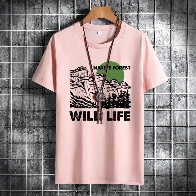 夏季男士短袖t恤潮流潮宽松纯棉衣服2021新款DT4529-WILDLIFE-P15,男装T恤,星座1410（原1902A）