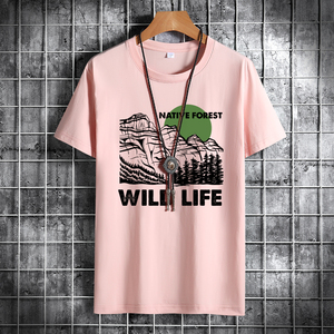 夏季男士短袖t恤潮流潮宽松纯棉衣服2021新款DT4529-WILDLIFE-P15图片