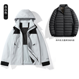 羽绒冲锋衣男女户外秋冬三合一拆卸羽绒服内胆两件套YR2368R-P185，男装夹克，星座1410（原1902A）