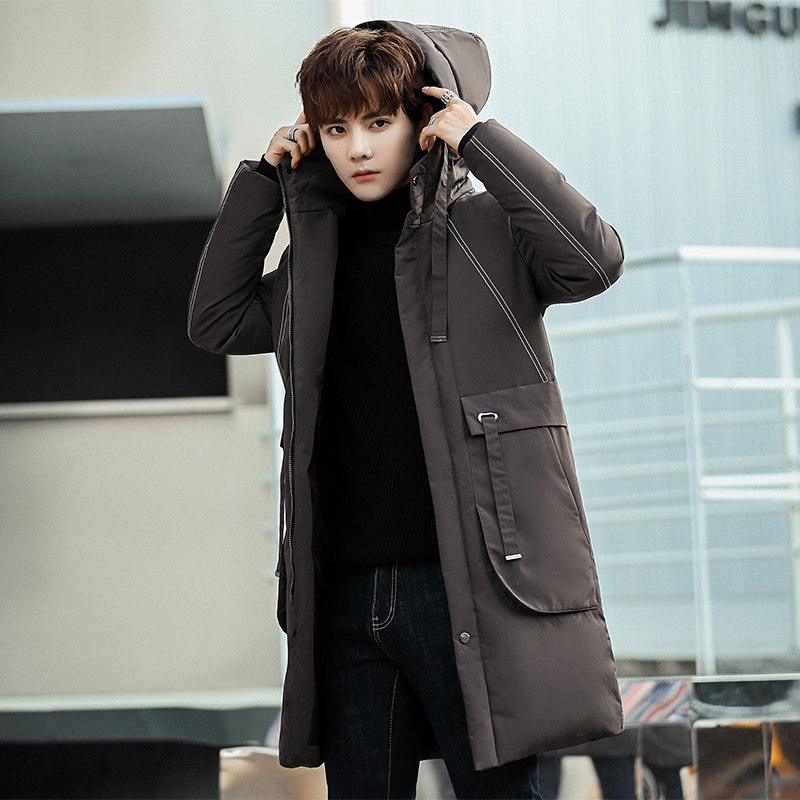 2021冬季羽绒服男中长款韩版加厚青年连帽男士外套潮YR9807，男装羽绒服，星座1410（原1902A）