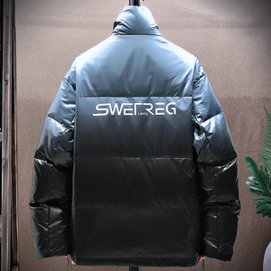 保暖50%绒羽绒服情侣冬季短款渐变色休闲冬装潮牌外套YR8819P90图片