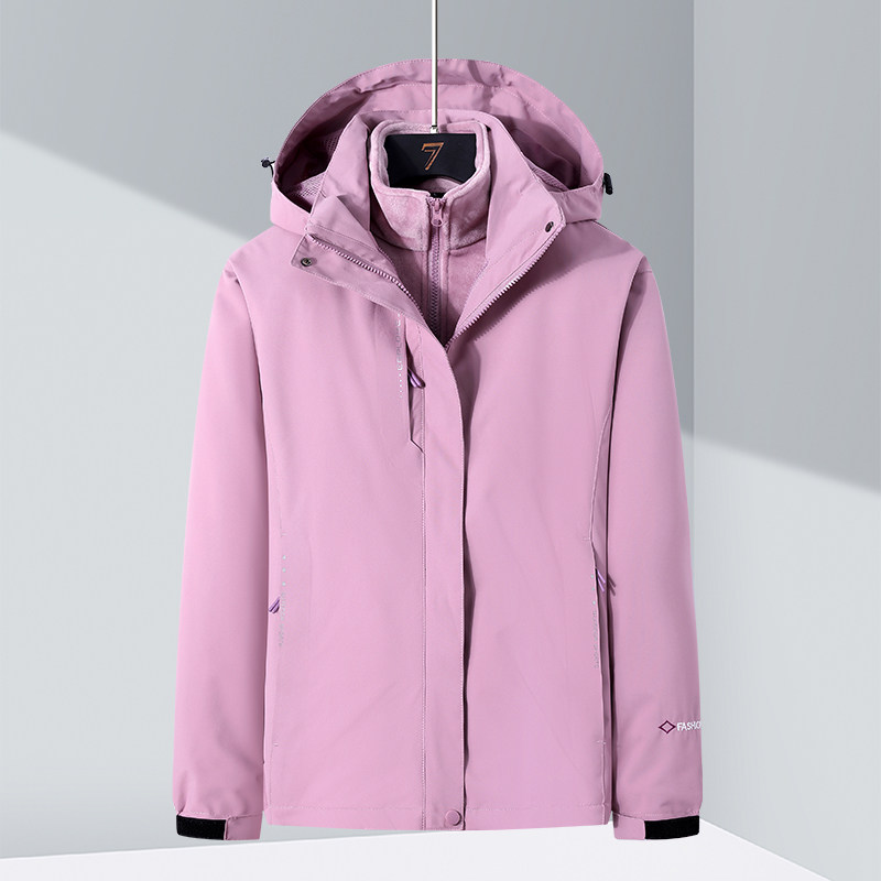 秋冬男女夹克户外三合一情侣冲锋衣拆卸两件套登山服CF9966S-P100,男装夹克,星座1410（原1902A）