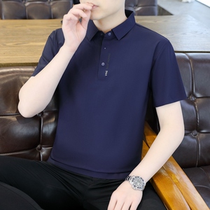 夏季POLO衫冰丝无痕商务休闲精致格薄款简约上衣T恤衫 PL2661P45图片