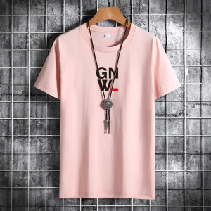 夏季男士短袖t恤潮流宽松潮牌纯棉衣服2021新款T恤DT4748-GNW图片