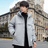 秋冬新品情侣款连帽羽绒服男士短款青年学生白鸭绒外套YR7051P75，男装羽绒服，星座1410（原1902A）