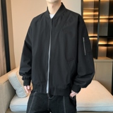 春秋季飞行服外套男美式复古宽松棒球领拼罗纹女飞行服夹克J88P67，男装夹克，星座1410（原1902A）
