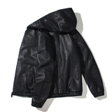 跨境外贸男士外套春秋款皮衣夹克男装PU皮机车服连帽皮衣PY609P68，男装夹克，星座1410（原1902A）