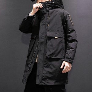 2021冬季新款工服羽绒服男中长款加厚潮新款派克服冬装YR9845P120图片