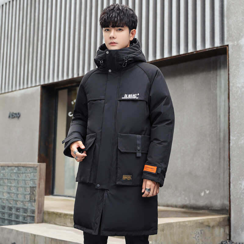 中长款羽绒服男士宽松连帽冬季保暖厚韩版新款青年外套YR619P220，男装羽绒服，星座1902A（原星座1216）
