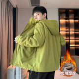 男士加绒防水夹克秋冬情侣连帽口袋多拉链工装防水夹克AJJ233P85，男装夹克，星座1902A（原星座1216）