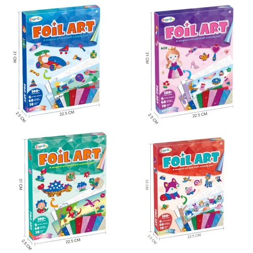 跨境新款FOILART儿童立体DIY铝箔贴画幼儿园手工贴纸场景套装