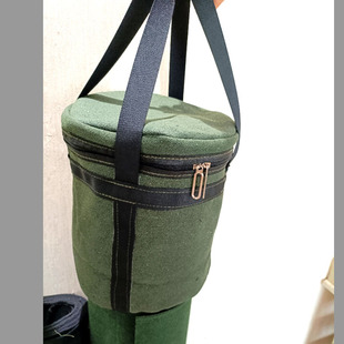 加厚帆布手提大号单肩电工瓦工木工具包军绿色耐磨维修吊篮拎篮