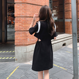 现货169-23078-P115运动风黑色露腰撞色连衣裙控168，女装连衣裙，浙宝169A(原263)