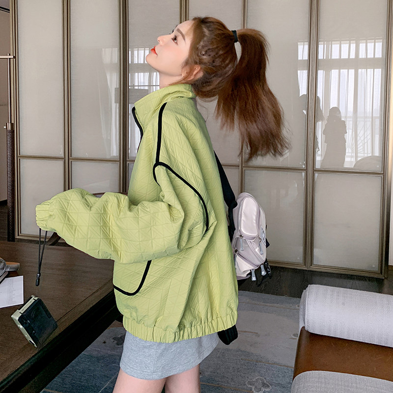 韩版设计感立领棒球服外套女2025春秋季新款宽松显瘦休闲夹克上衣,女装短外套,浙宝169A(原263)
