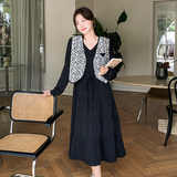 【新品】169-16918P135碎花马甲+连衣裙套装控188，女装连衣裙，浙宝169A(原263)